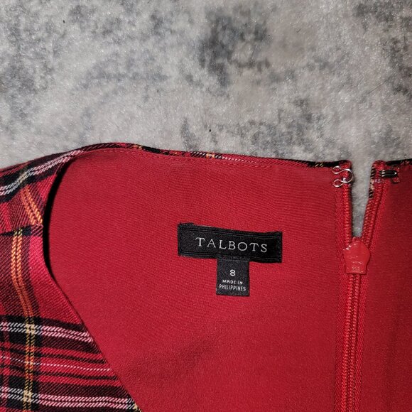 Talbots red and black plaid sheath type dress - great for Christmas - Picture 2 of 4